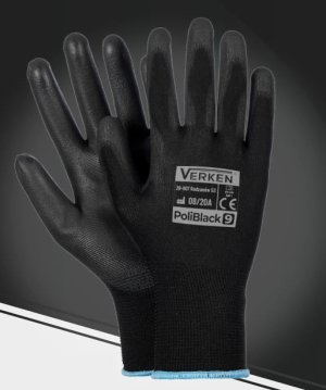 Rękawice robocze POLIBLACK poliuretan czarne