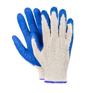 Wytrzymałe rękawice niebieskie "Wampirki" z bawełną i lateksem: niezawodna ochrona