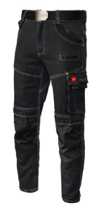 Spodnie robocze Jeans Stretch czarne - wyjątkowy wzór i doskonała funkcjonalność
