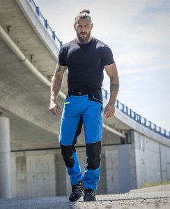 Spodnie robocze 4x Stretch niebieskie - mocne, komfortowe i bardzo wytrzymałe