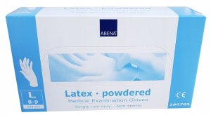 Rękawiczki latexowe ABENA 100 szt pudrowane
