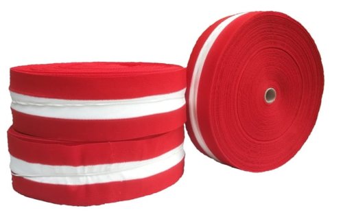 Taśma BHP ogrodzeniowa 78mm x 100m biało/czerwona-9308