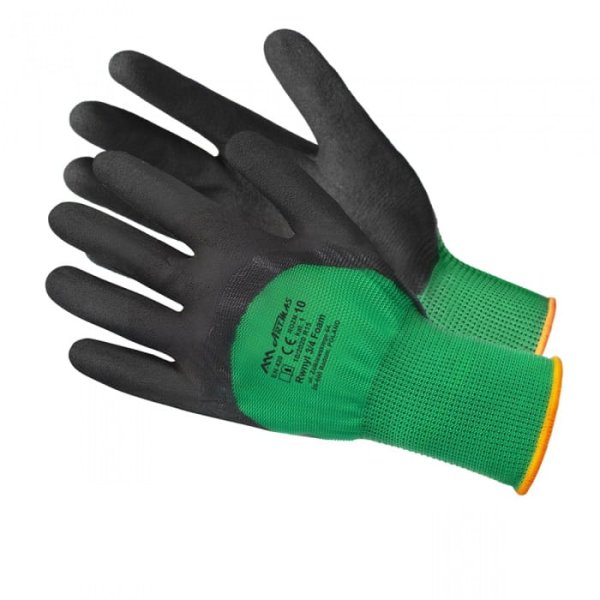 Rękawiczki robocze BHP rękawice ochronne powlekan lateks RWNYL FOAM 3/4