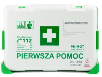 Apteczka z wyposażeniem BD DIN 13164 z wieszakiem