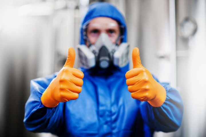 Rękawice nitrylowe GOGRIP pomarańcz. techniczne L-9754