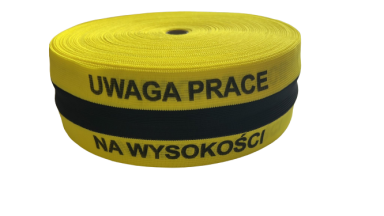 Taśma BHP ost żół/czar z nadr PRACE NA WYSOKOŚCI