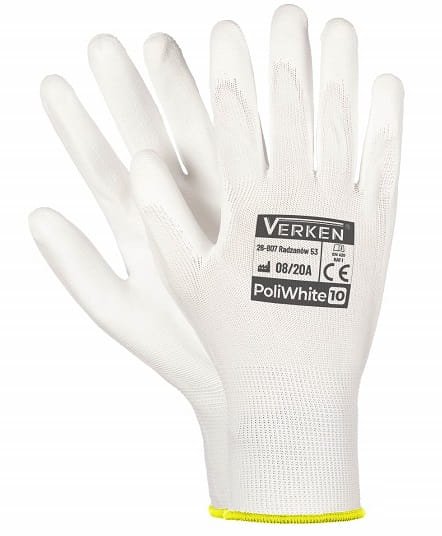Rękawice robocze POLIWHITE poliuretan białe