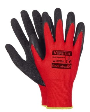Rękawice robocze powlekane lateksem REDLATEX