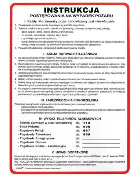 Zestaw mały dla firm Apteczka K-10, Gaśnica 2kg, Instrukcje BHP - zdjęcie 19