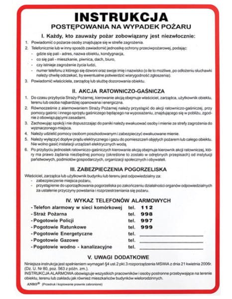 Zestaw mały dla firm Apteczka K-10,Gaśnica 2kg+Ins-1306