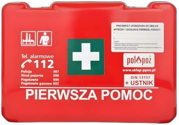 Zestaw średni dla firm Apteczka BD2 DIN 13157, Gaśnica 4kg, Instrukcje BHP - zdjęcie 2