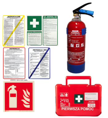 Zestaw mały BHP dla gastronomii BD2 (duże wyposażenie DIN 13157 + ustnik)