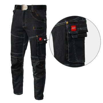 Spodnie robocze Jeans Stretch czarne - wyjątkowy wzór i doskonała funkcjonalność - zdjęcie 2