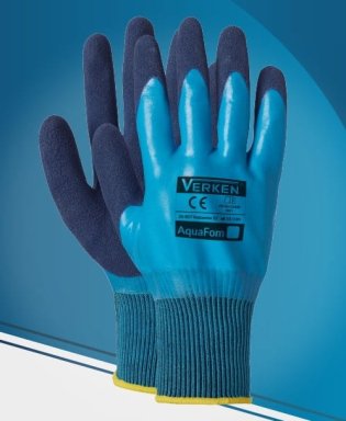 Rękawice ochronne z powleczeniem lateksowym AQUAFOM - odporność na substancje chemiczne