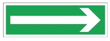 Strzałka, znak ewakuacyjny „Kierunek do wyjścia drogi ewakuacji”