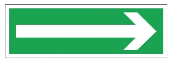 Strzałka, znak ewakuacyjny „Kierunek do wyjścia drogi ewakuacji”