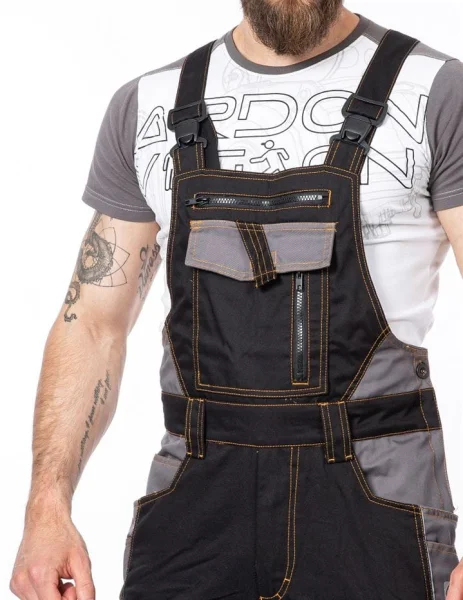 Spodnie robocze ogrodniczki VISION ARDON czarne - zdjęcie 10