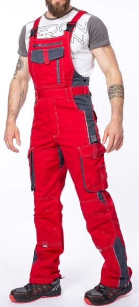 Spodnie robocze ogrodniczki VISION ARDON czerwone - zdjęcie 7