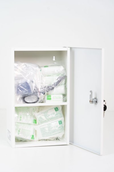 Apteczka Ścienna AS 40 z Dodatkowym Zestawem Plastrów Opatrunkowych - zdjęcie 3