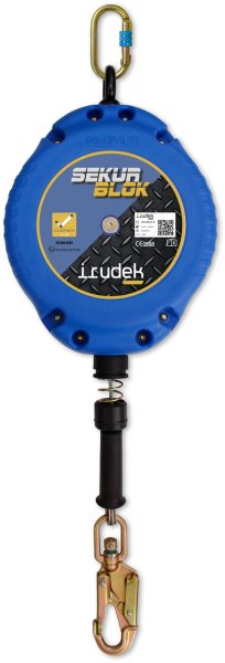 IRUDEK Urządzenie Przeciwupadkowe Samohamowne Sekurblok 15m (bączek) z Hamulcem Mechanicznym i Certyfikacją ATEX