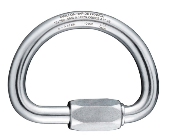 IRUDEK Karabińczyk stalowy D-Link 10 mm z solidnym zamknięciem śrubowym EN 362