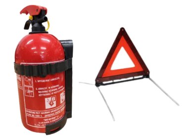 Zestaw do Samochodu - Gaśnica proszkowa i trójkąt ostrzegawczy