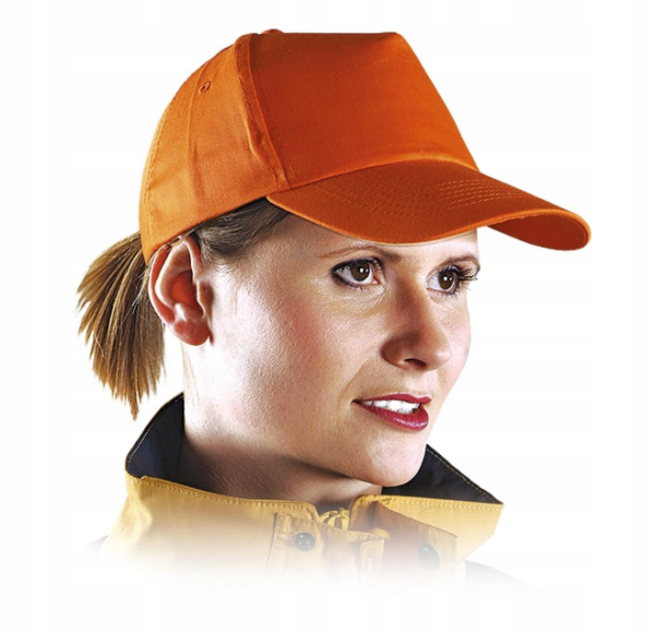 Czapka z Daszkiem Drelichowa Regulowana – Uniwersalny Model Unisex pomarańczowa