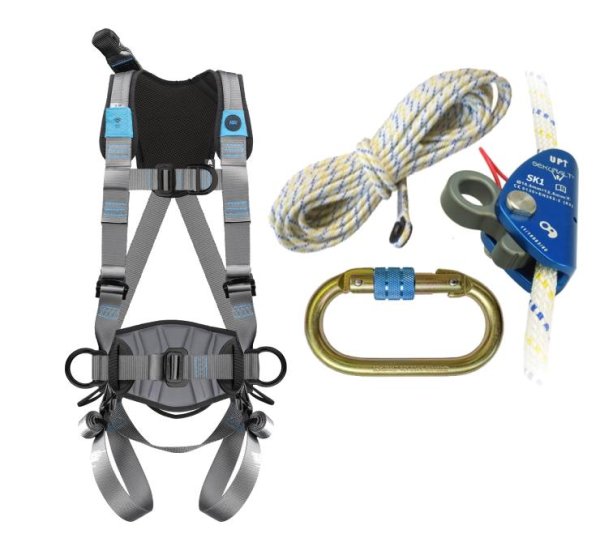Irudek Zestaw asekuracyjny dla Fotowoltaiki - urządzenie samozaciskowe + szelki Expert 2+ lina