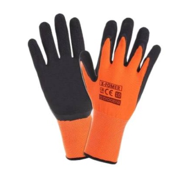 Wytrzymałe rękawice robocze X-FOMER – poliester + spieniony lateks