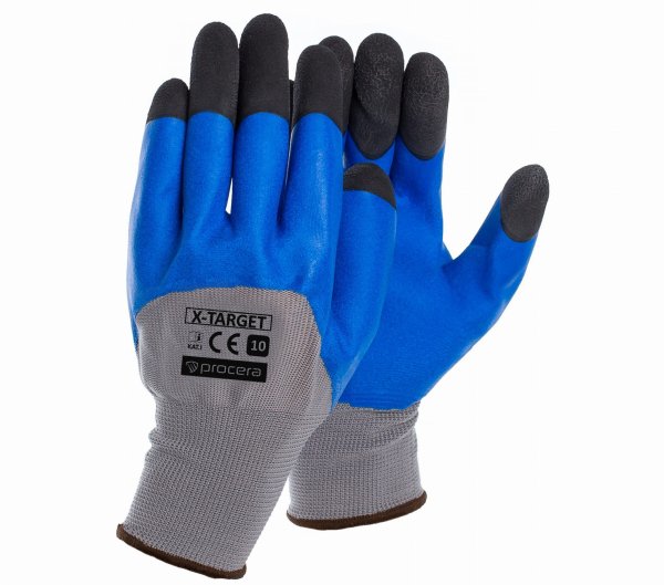 Rękawice robocze X-TARGET – powlekane 3/4 lateksem - zdjęcie 2