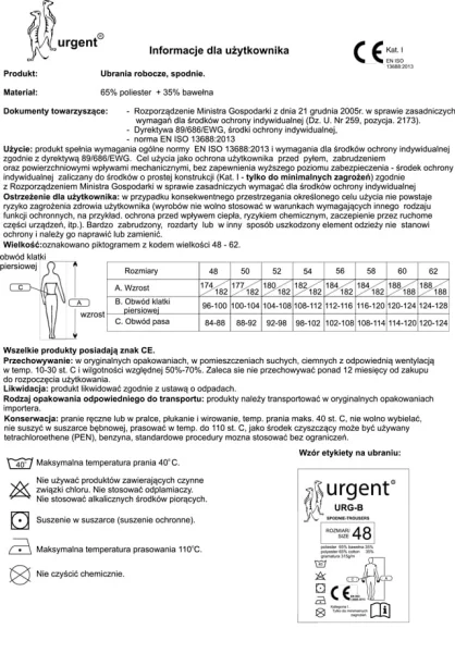 Spodnie robocze URGENT URG-B do pasa – wzmocnione kolana i kieszenie - zdjęcie 4