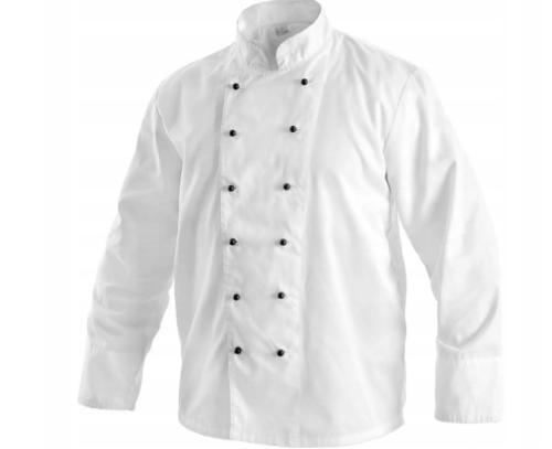 Bluza kucharska Radim 100% bawełna – dwurzędowa, biała, certyfikat OEKO-TEX®