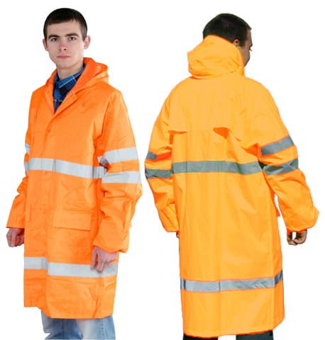 Kurtka Robocza Odblaskowa SATURN – Poliester PCV, Kaptur w Kołnierzu - zdjęcie 4