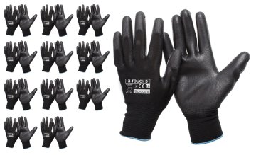 Rękawice robocze X-TOUCH BLACK poliuretan - zdjęcie 2