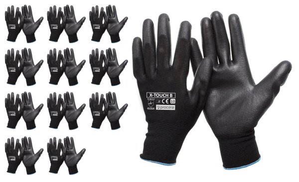 Rękawice robocze X-TOUCH BLACK poliuretan - zdjęcie 2