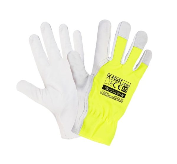 Rękawice robocze wzm.skórą kozią X-PILOT NEON - zdjęcie 2
