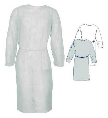 Kitel fartuch jednorazowy biały/zielony - zdjęcie 2