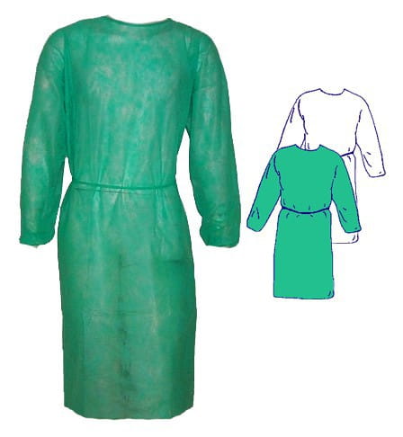 Kitel fartuch jednorazowy biały/zielony - zdjęcie 6