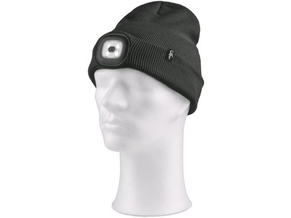 Czapka ocieplana TYNAN CXS z lampką led czarna