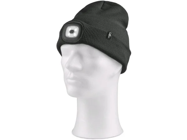 Czapka ocieplana TYNAN CXS z lampką led czarna - zdjęcie 2