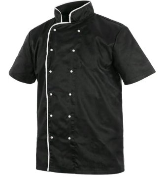 Stylowa i Praktyczna Bluza Kucharska Chef #Krótki Rękaw, Czarna - zdjęcie 2