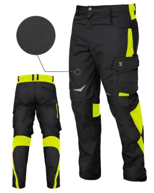 Spodnie robocze HELICON z 8 kieszeniami i elementami odblaskowymi
