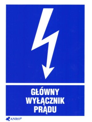 Znak główny wyłącznik prądu  Z-20EIA-P-74x105