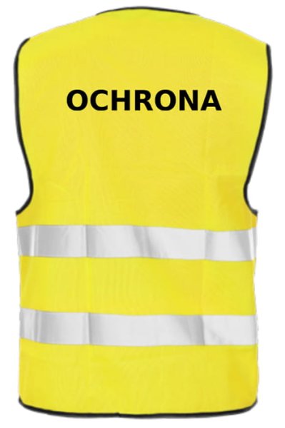 Kamizelka ostrzegawcza z nadrukiem OCHRONA