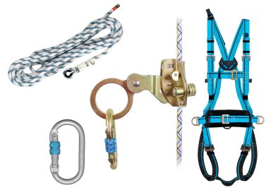 IRUDEK Zestaw do Pracy na Dachu – Basic II - różne długości liny - Dostępne Długości: 10 m, 20 m, 30 m, 40 m, 50 m -(Uprząż, Lina i Urządzen