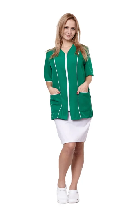 Fartuch damski DIANA z rękawem beżowy L-11768