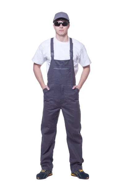 Spodnie robocze ogrodniczki ALL białe - zdjęcie 5