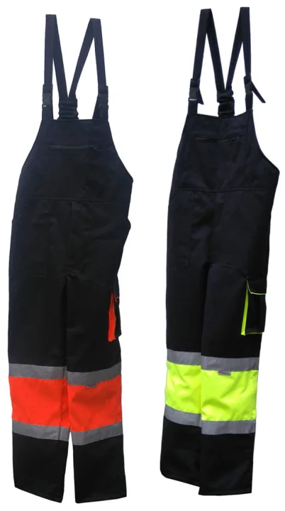 Spodnie robocze ogrodniczki  HI-VIZ żółte r.L-17507