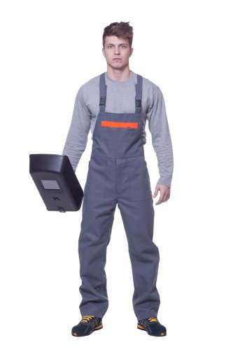 Spodnie robocze ogrodniczki z tkaniny trudnopalnej - zdjęcie 2