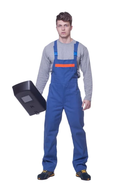 Spodnie robocze ogrodniczki z tkaniny trudnopalnej - zdjęcie 17